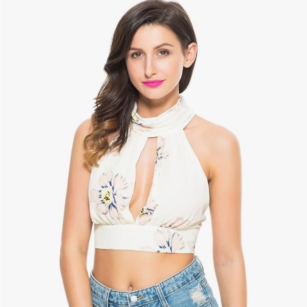 PERSUN Cutout Crop Top